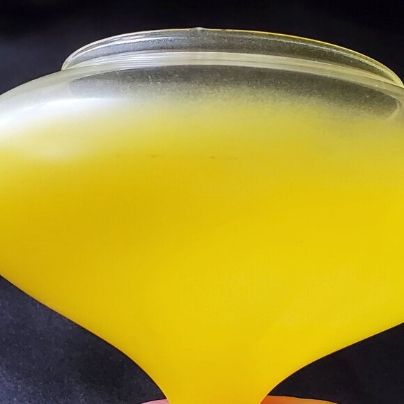 VTG Lemon Yellow Empoli MCM Circus Tent Bonbonniere Apothecary Lidded Jar 8.5" - Picture 15 of 16